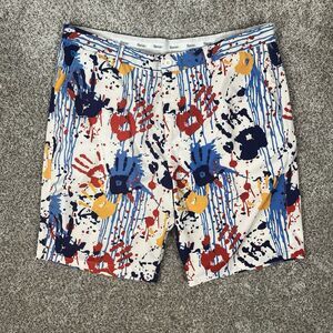 Hreski Golf Shorts Size 38 Multicolored Sublimation AOP Hand Print Preppy